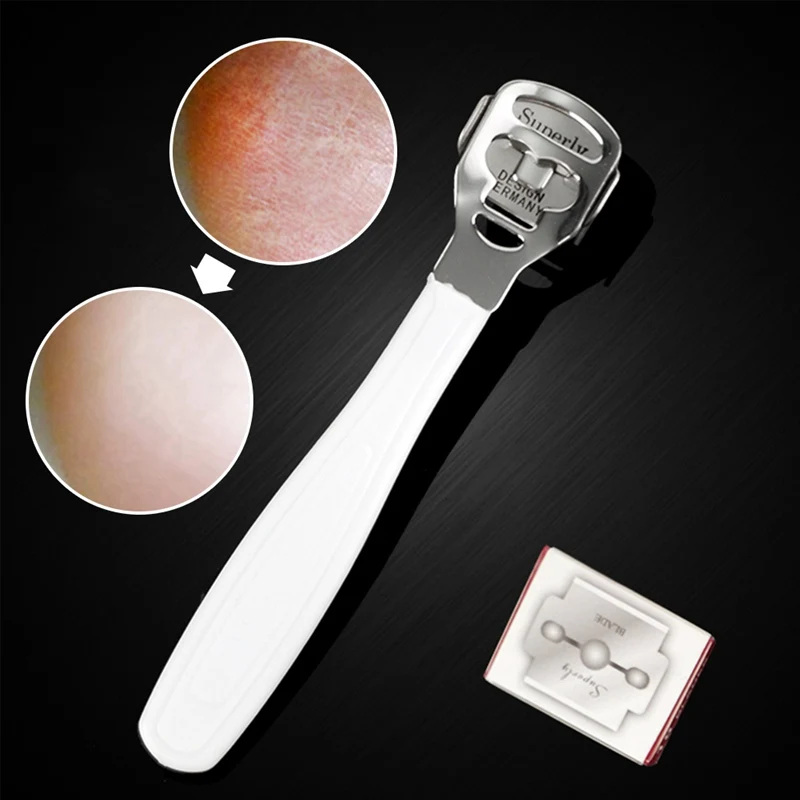 1 компл. качественная кожа бритвы кукурузы кутикулы маникюрный набор Рашпиль педикюр файл инструмент для пилинга ног 10 ножи из нержавеющей стали материал