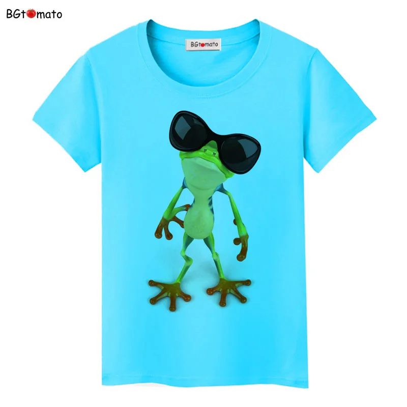 BGtomato Новинка! Озорная лягушка 3D футболка для женщин оригинальность прекрасный мультфильм 3D футболки горячая Распродажа бренд хорошее качество повседневные топы
