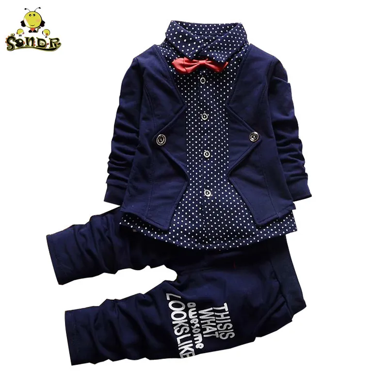 1 2 4 year Children clothing sets casual kids sport suits Baby boys clothes gentleman suit costume for girls boutique outfits