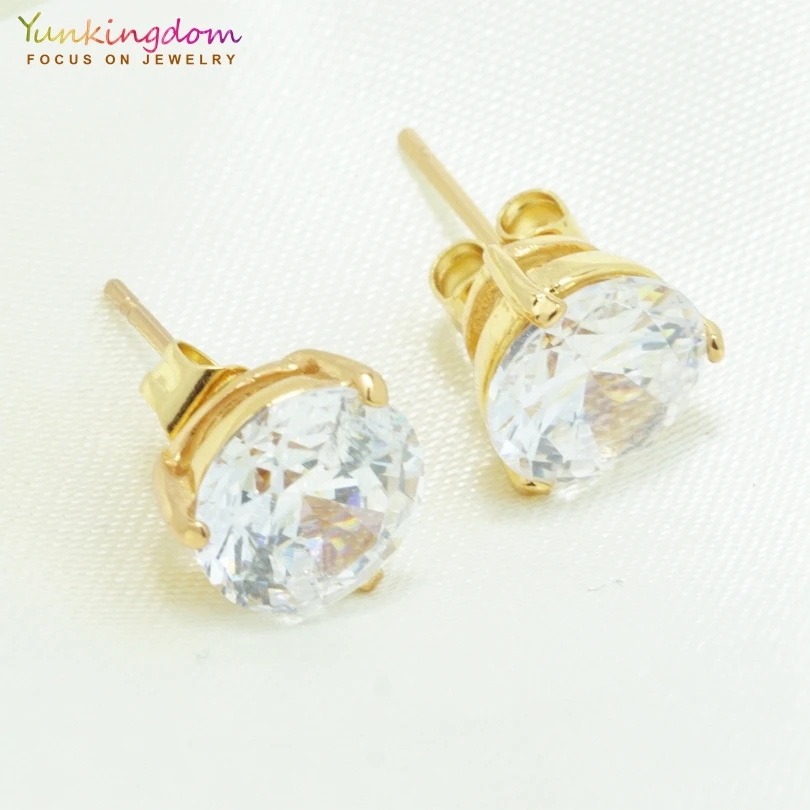 

Yunkingdom high quality classic round crystal stud earrings for women earings christmas gifts wholesale