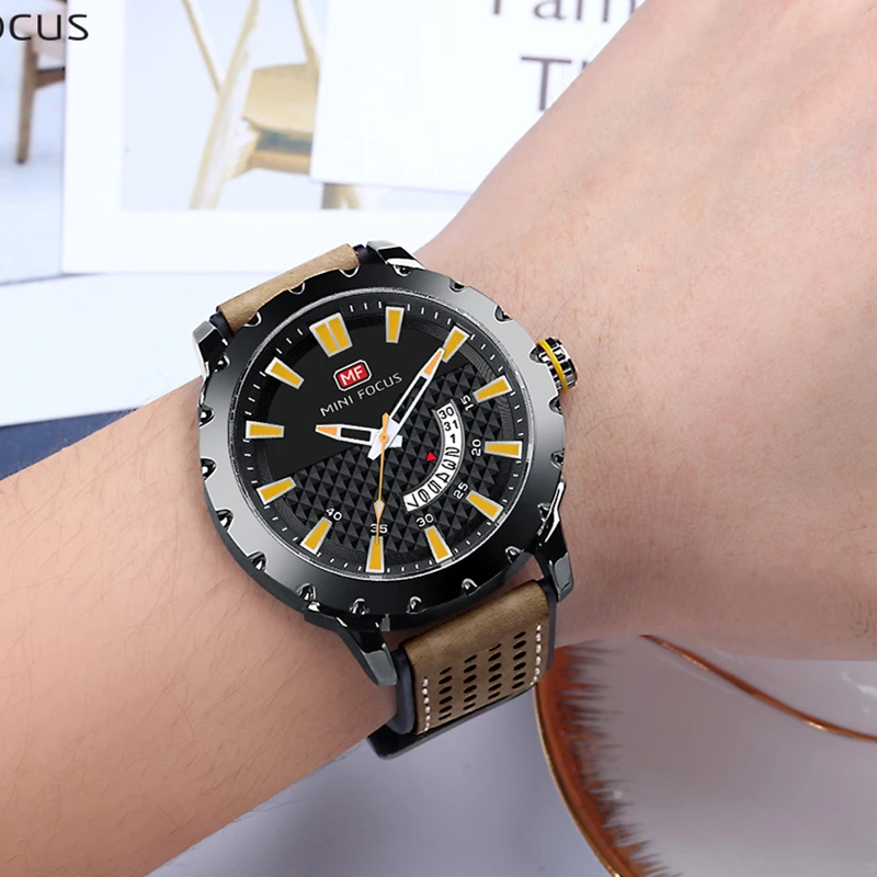 MINIFOCUS Fashion Sport Watch Men Waterproof Leather Strap Men's Wristwatch Quartz Watches Luxury Brand Montre Homme Male Clock MINIFOCUS Fashion Sport Watch Men Waterproof Leather Strap Men's Wristwatch Quartz Watches Luxury Brand Montre Homme Male Clock