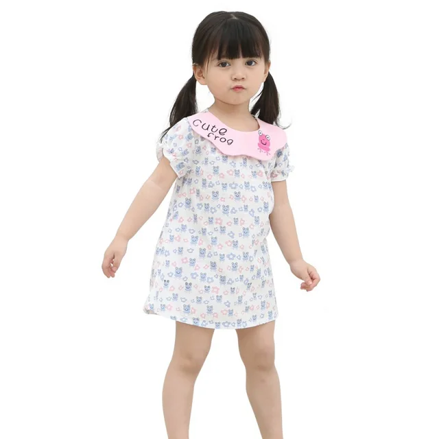 new style summer baby girl dress frog dress and a line pattern