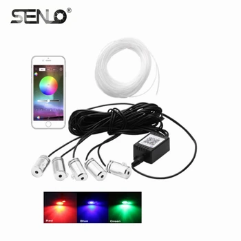 

Senlo RGB Car Light Guide Fiber Optic Plastic Atmosphere Light Cold Light App Control Interior Change Decorative Colorful