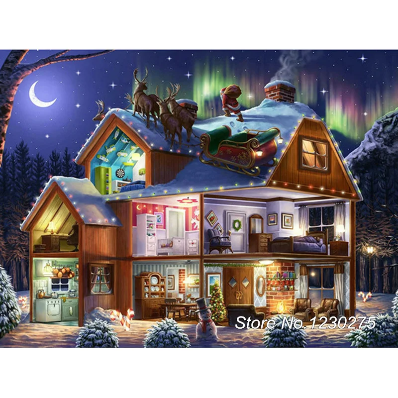 

Diamond Embroidery Christmas villa Diy Diamond Painting Cross Stitch Crafts Unfinished 5D Diamond Mosaic Pattern SD533