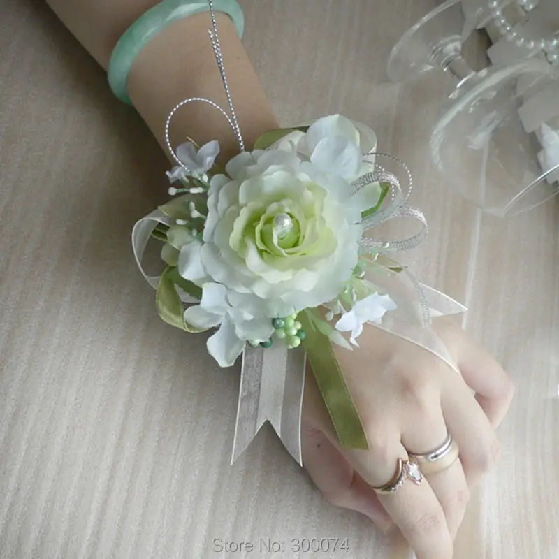 Green wedding corsage