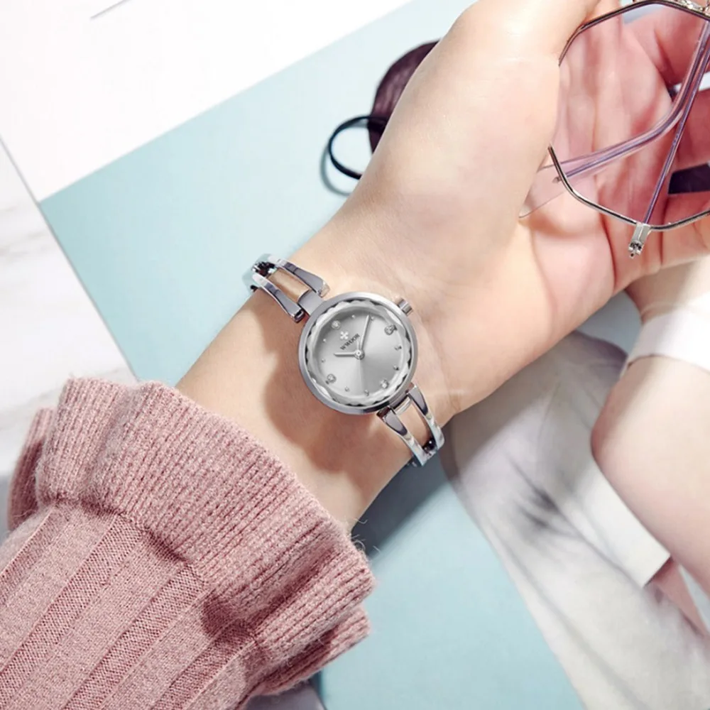 Брендовые роскошные женские часы браслет Whatch серебристые из нержавеющей стали