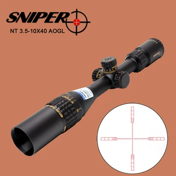 online Sniper Nt 3.5-10x40 Aogl Caça Tactical Vidro De Visão óptica Gravado Reticle Llluminate Rifle Scope Com Bloqueio De Elevação Do Vento