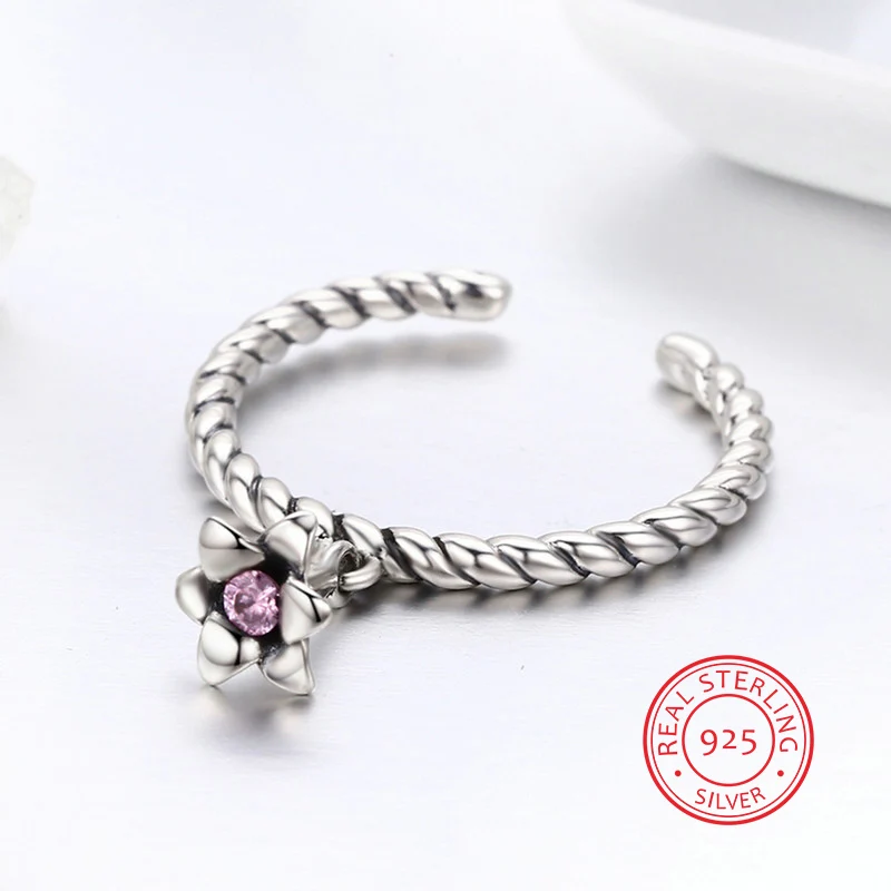 

Elegant Lily Adjustable Ring 925 Sterling Silver Rings for Women Wedding Engagement Silver Jewellery Gift Super Quality