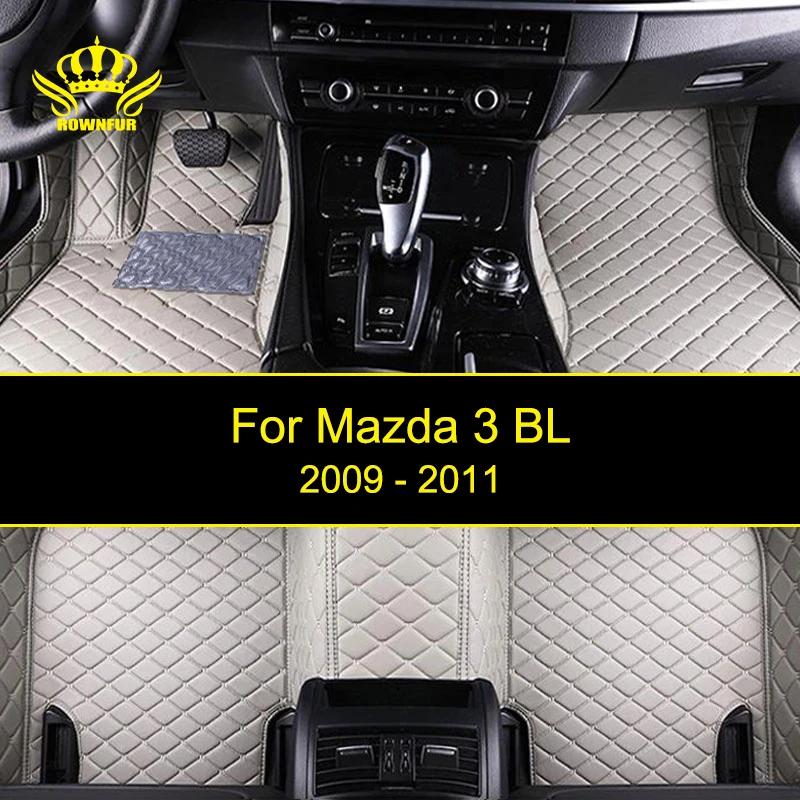 

New 3d Custom Car Floor Mats For For Mazda 3 BL Artificial Leather Mats Four Seasons Auto Carpet Protect Clean Interior Car Mats
