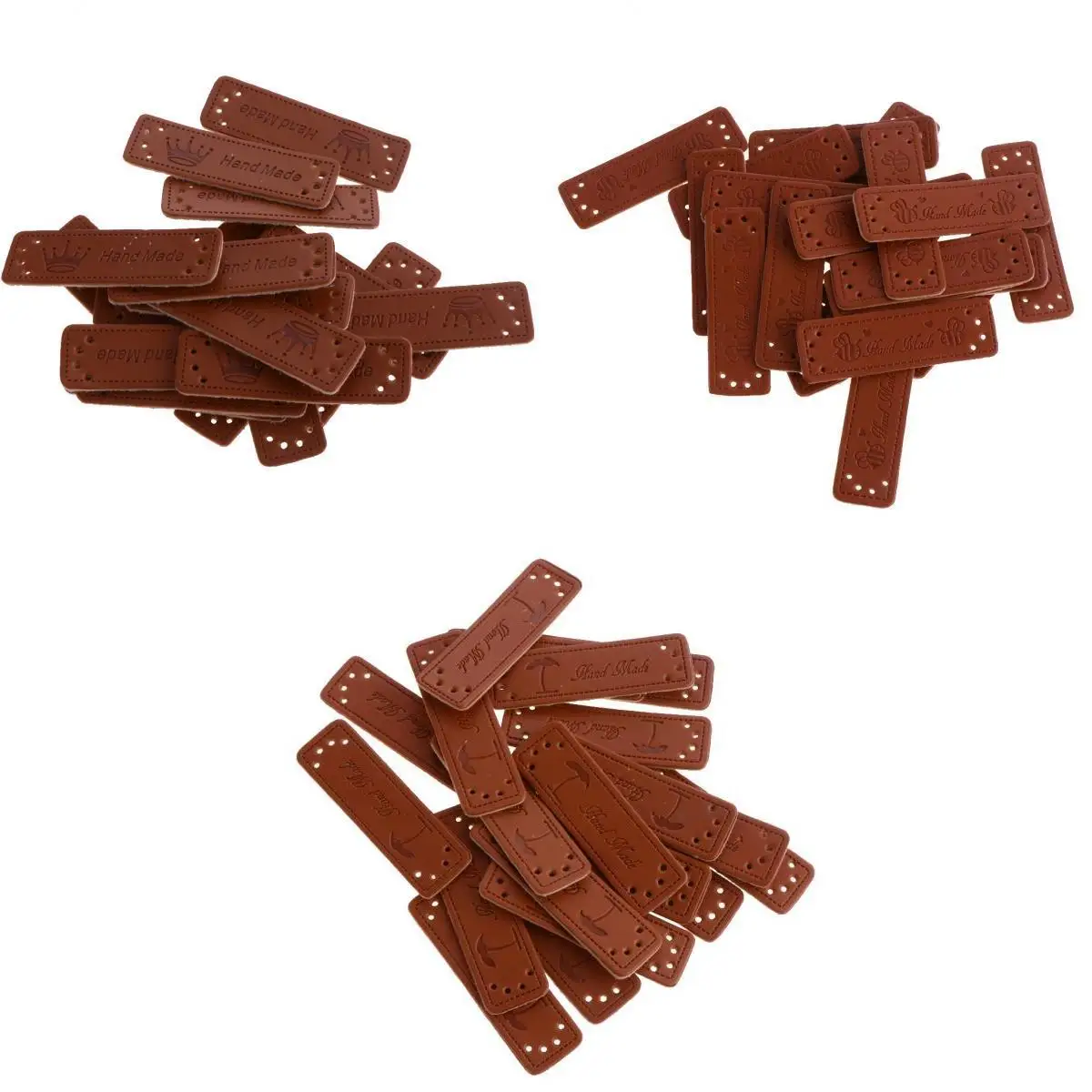  60Pcs Wholesale Handmade PU Leather Labels For Clothes Garment Labels Jeans Bags Shoes Craft DIY  Sewing Accessories Hand Tool