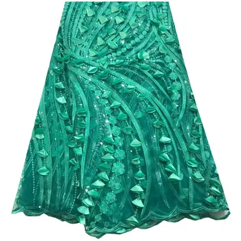 

Nigeria Tulle Lace Fabric With Sequins Embroidered Design African French Net Lace Fabric For Wedding Dresses A925