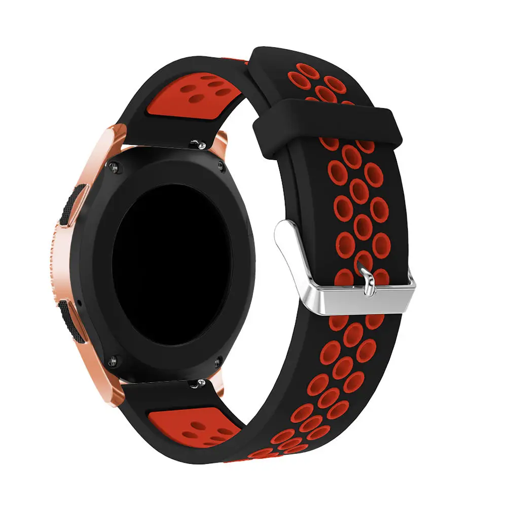 Силиконовый ремешок 20 мм сменный для samsung Galaxy Watch 42 мм браслет умный ремешок для часов 2 цвета круглый ремень с отверстием