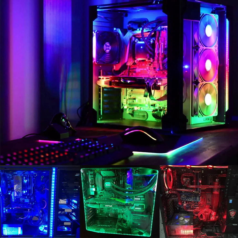 Светодиодная ленсветильник с интерфейсом SATA 5050 RGB 12 В постоянного