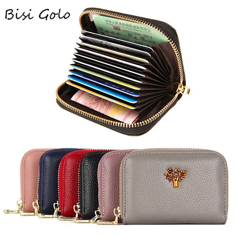 

BISI GORO Women Small Wallets Leather Credit Card Wallet Coin Purse Feamle Small Wallet for Credit Cards Ladies Money Purse