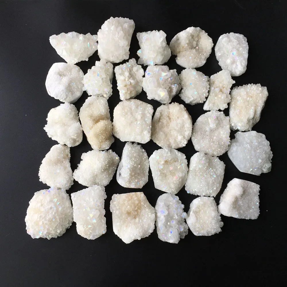 

1258g 29pcs More Colour Aura Quartz Crystal Titanium Bismuth Silicon Cluster Rainbow