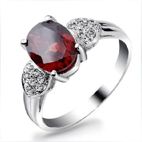 

Anillos Qi Xuan_Simple And Elegant Dark Red Stone Fashion Woman Rings_S925 Solid Sliver Finger Ring_Manufacturer Directly Sales