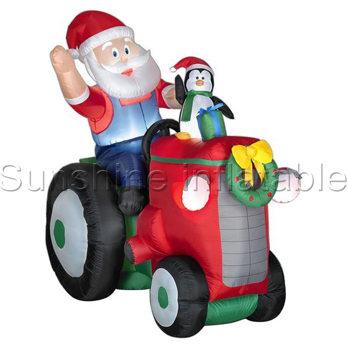 270cm/9ft polyester outdoor giant tractor christmas inflatable