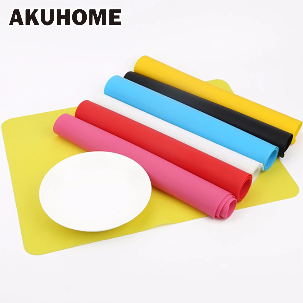 

Thick Waterproof Silicone Placemats Baking Insulation Pad Desk Pad Student Children Slip Table Mat AKUHOME