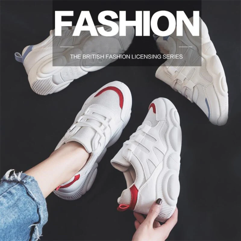 

Women Fashion Increased Sneakers Breathable Mesh Lightweight Casual Shoes Vitality Tenis Feminino Sapatos Simples