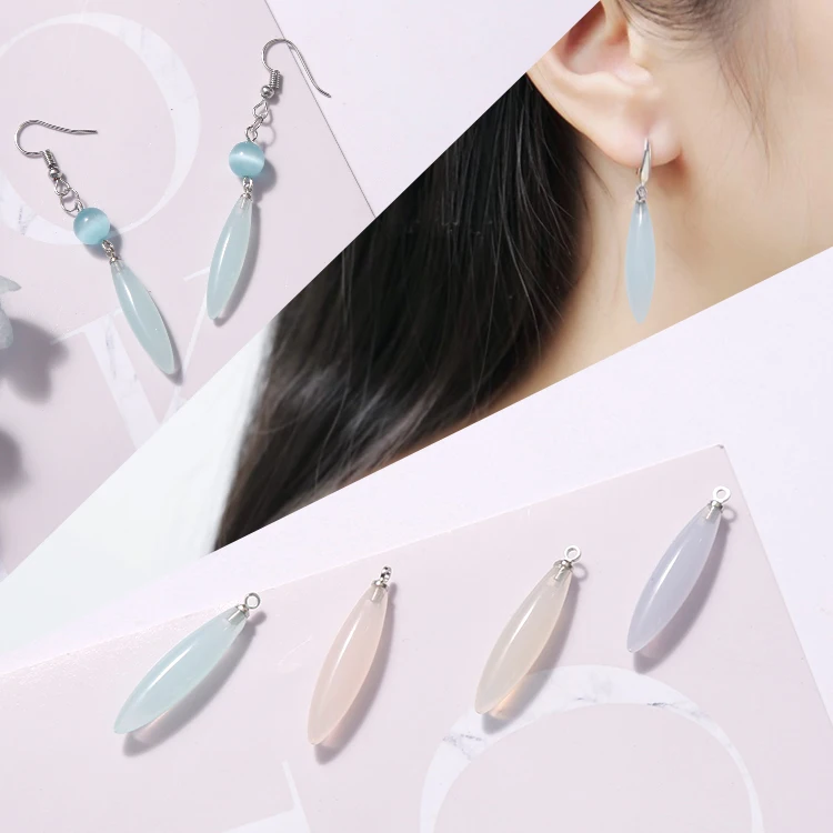 

Imitation Jade Resin Girl Eardrop Pendant DIY Handmade Earrings Charms Material Jewelry Accessories Finding Components 10pcs