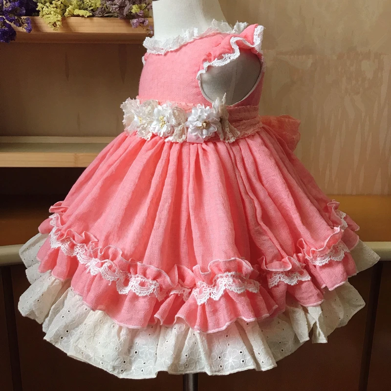 3 предмета, детские платья, винтажное испанское платье для девочек, детское розовое бальное платье принцессы, Рождественский Карнавальный костюм для девочек на день рождения, свадьбу