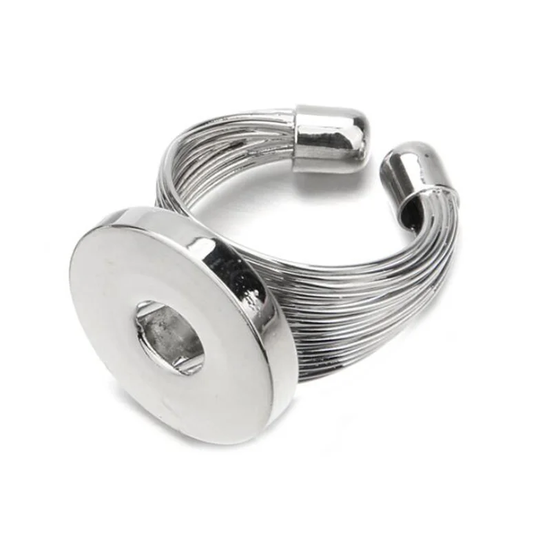 

charm crystal Adjustable Punk snaps Ring Fit 18mm Metal Snap Buttons DIY Fashion Jewelry Ring