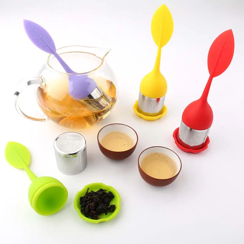 

Reusable Stainless Steel Tea Infuser Tea Ball Leaf Tea Strainer for Herbal Spice Filter Tea Tools Kitchen Silicone Tea Infuser