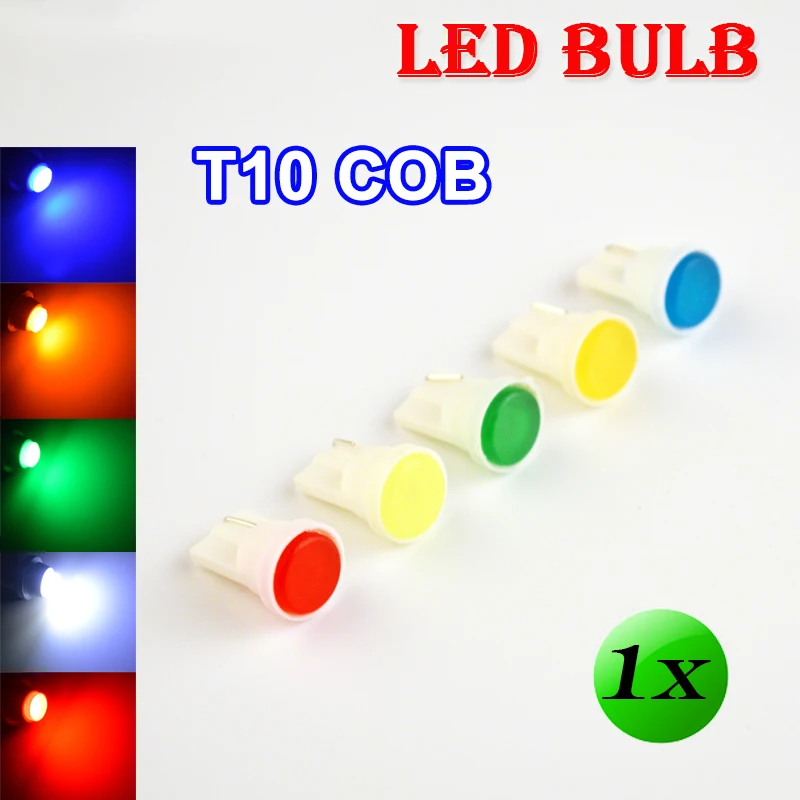 Flytop 1 x T10 COB светодиодный светильник белый/желтый/зеленый/синий/красный цвет 194 W5W
