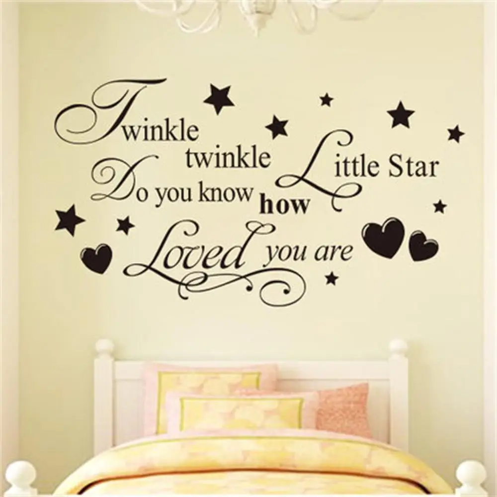 Nursery Room Wall Art Twinkle Twinkle Little Star Wall Quote Stickers Kids 