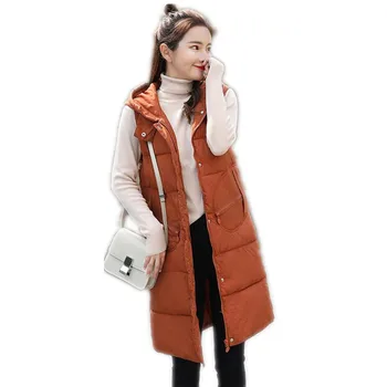 

Plus Size 3XL 2018 Fashion Autumn Winter Women Waistcoat Female Down Cotton Vest Hooded Button Loose Outerwear Casual VestCQ2269