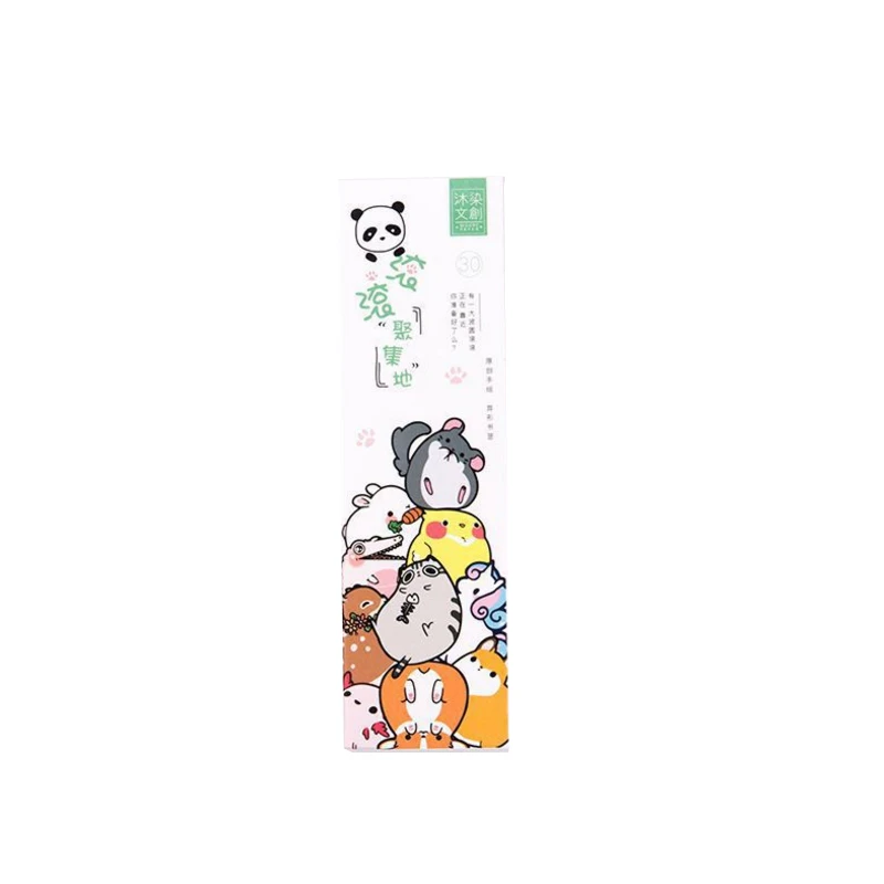 

30Pcs/box Cute Cartoon Animals Paper Bookmark Gift School Office Stationery Film Bookmark