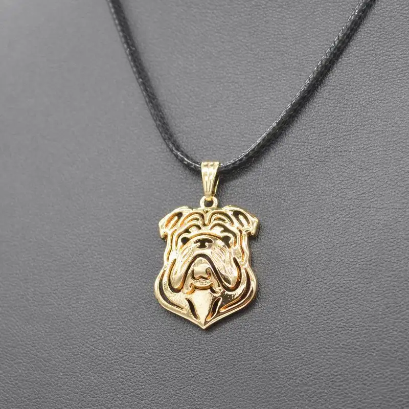 

2019 New Fashion Women Rope Chain Alloy Silver Dog Necklaces Lovers Metal Pet English Bulldog Pendant Necklaces Drop Shipping