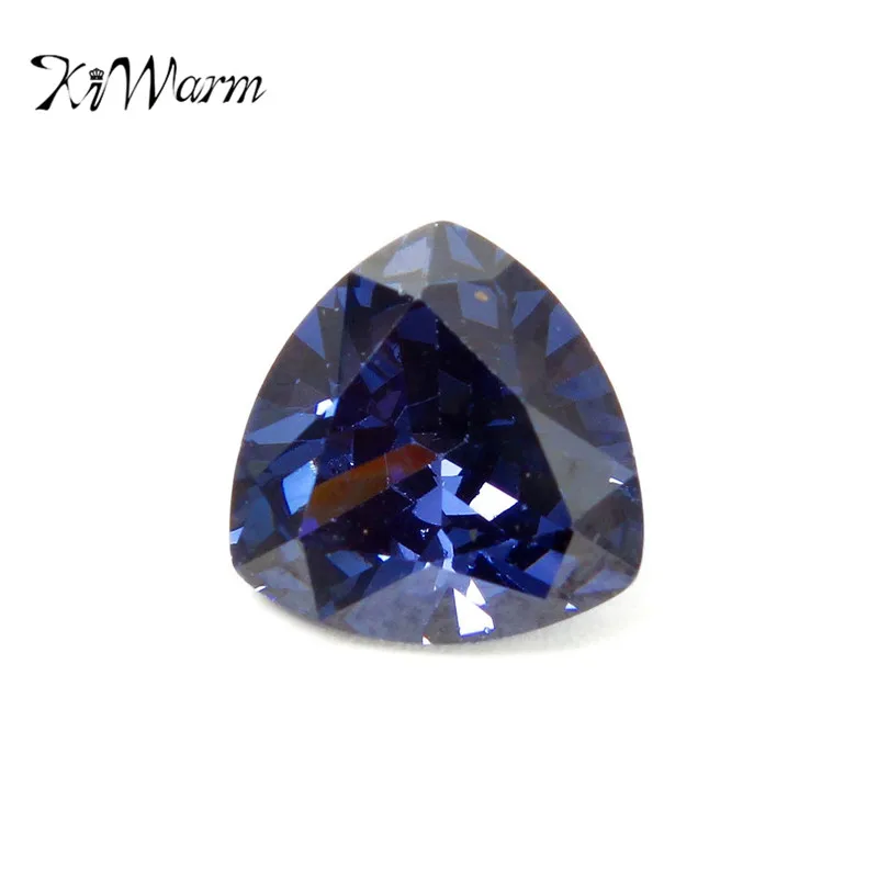 

KiWarm Unique 6.20Ct Blue Tanzanite Zircon 10mm Stunning Trillion Cut Loose Gemstone for DIY Jewellery Pendants Ring Crafts