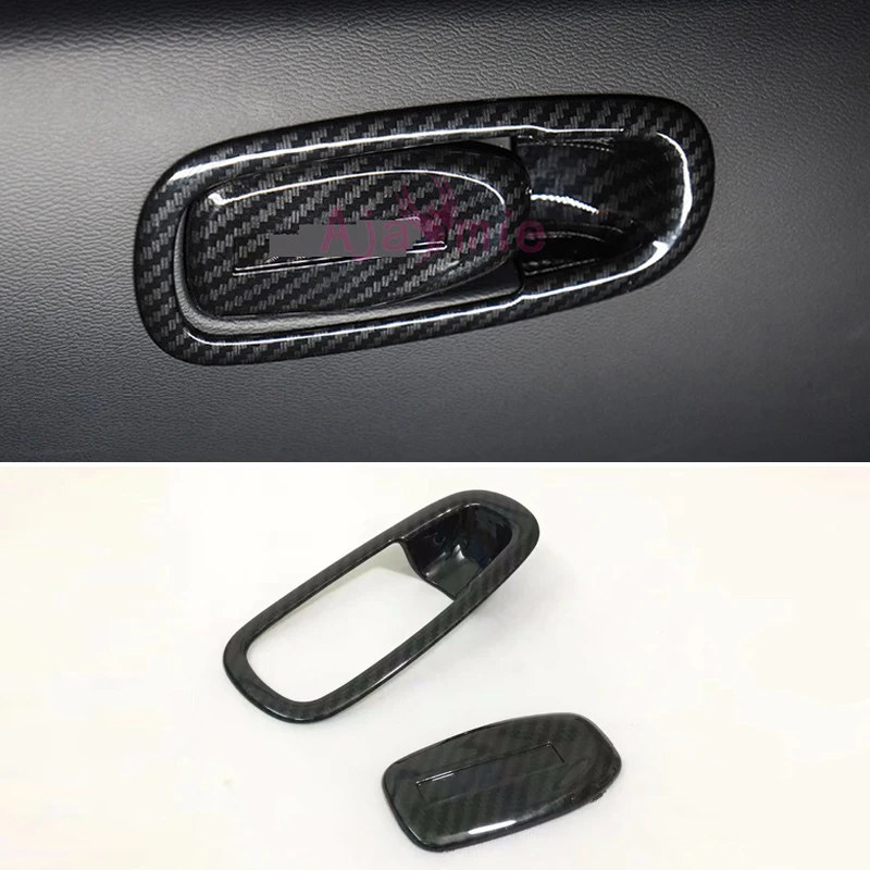 2018 Interior Carbon Fiber Color Glove Storage Box Handle Cover Bowl Insert Panel Chrome Car Styling For Volvo XC60 Accessories |