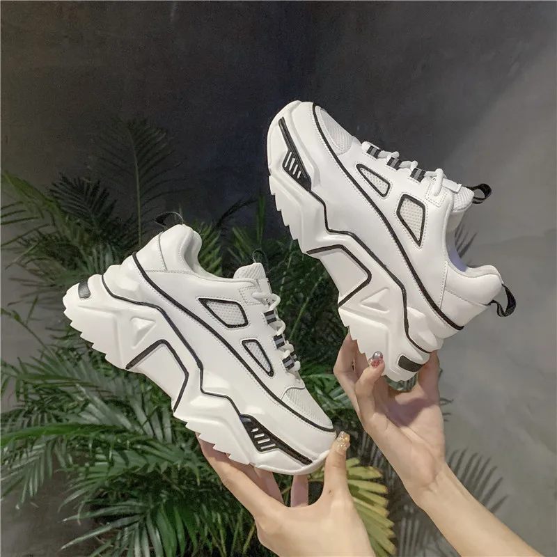 

YRRFUOT Fashion Shoes For Women Flyknit Rubber Woman Shoes Leisure Shoes Spring Zapatillas Mujer 2019 Women Sneakers Lace-up