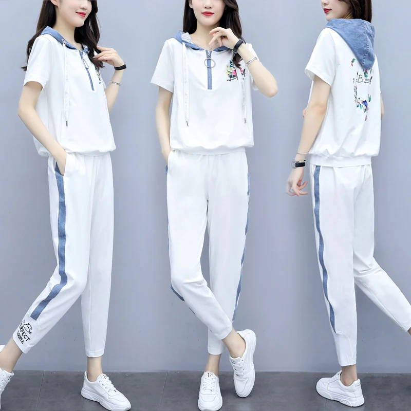 Fashion Loose Tracksuit For Women Two Piece Set Summer Big Size Casual Ensemble Femme Survetement Woman Suit Conjunto Feminino | Женская