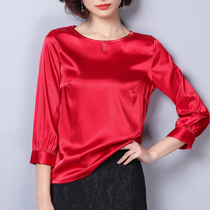 

Womens Tops and Blouses Women Blouses Autumn Casual Silk Blouse Loose OL Work Wear Blusas Feminina Tops Shirts Plus Size XXXL