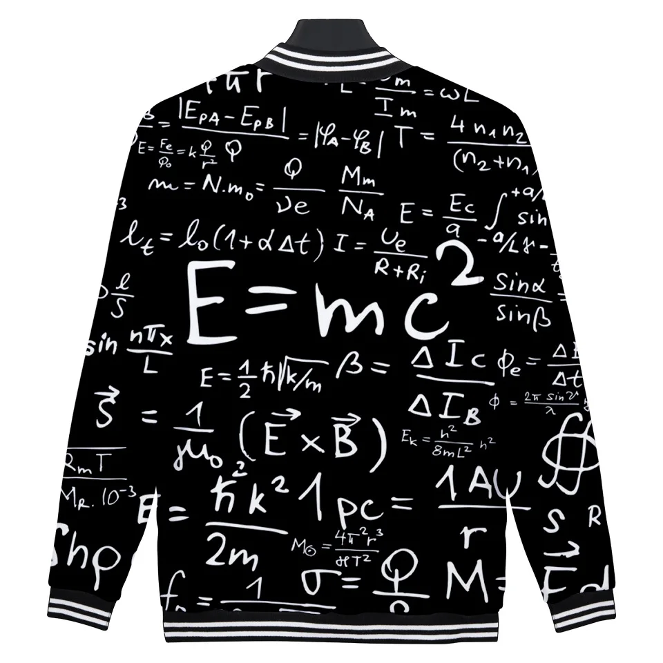 ZOGAA 3D Digital Printed Clothes Men's and Women's Baseball Clapper Coats E = MC2 men jacket Albert Einstein great scientist