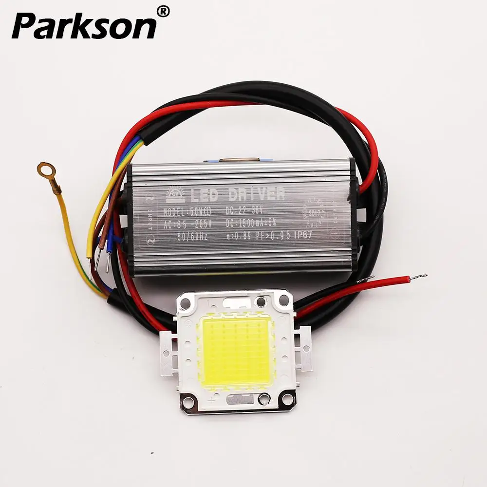

LED Lamp 10W 20W 30W 50W Real Watt COB LED Light bulb Driver + COB Chip Set For DIY LED Flood light Spot IP67 Bulb