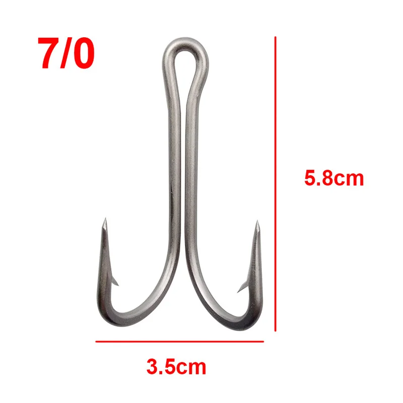 10pcs 7982 Stainless Steel Double Fishing Hooks Big Strong Sharp Double Fishing  Hook Size 4/0 5/0 6/0 7/0 8/0 9/0 - AliExpress