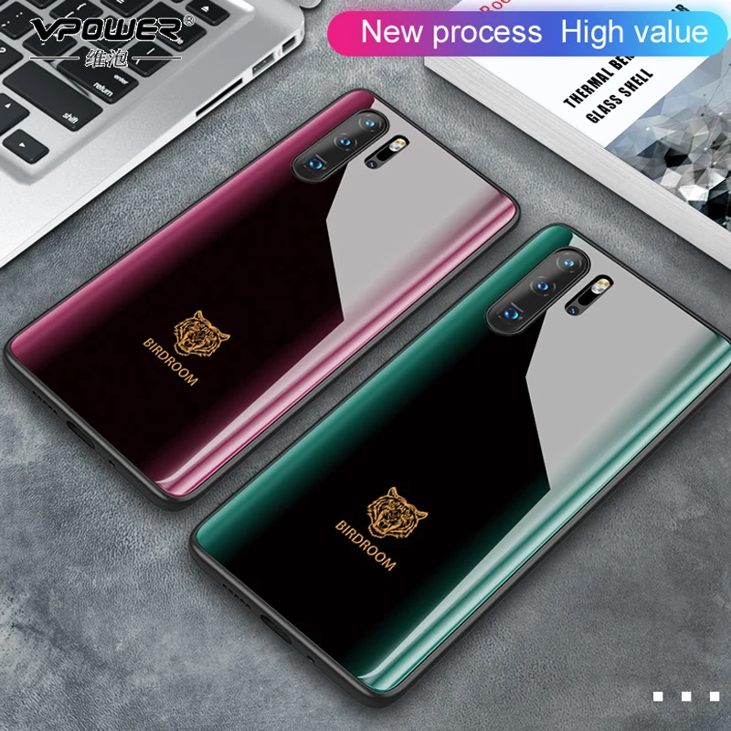 

For Huawei P30 Pro Curved Glass Case P30 Pro Case Anti-knock Back Cover Silicone Soft Edge For Huawei P 30 Pro Protector Shell
