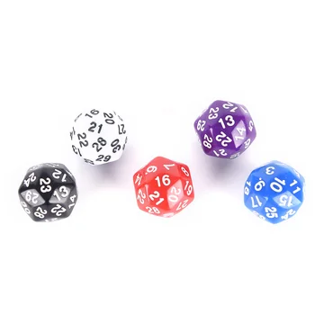 

High Quality 1PCS 25MM 30 sided Dice Plastic Cubes Dice black/white/red/purple/blue