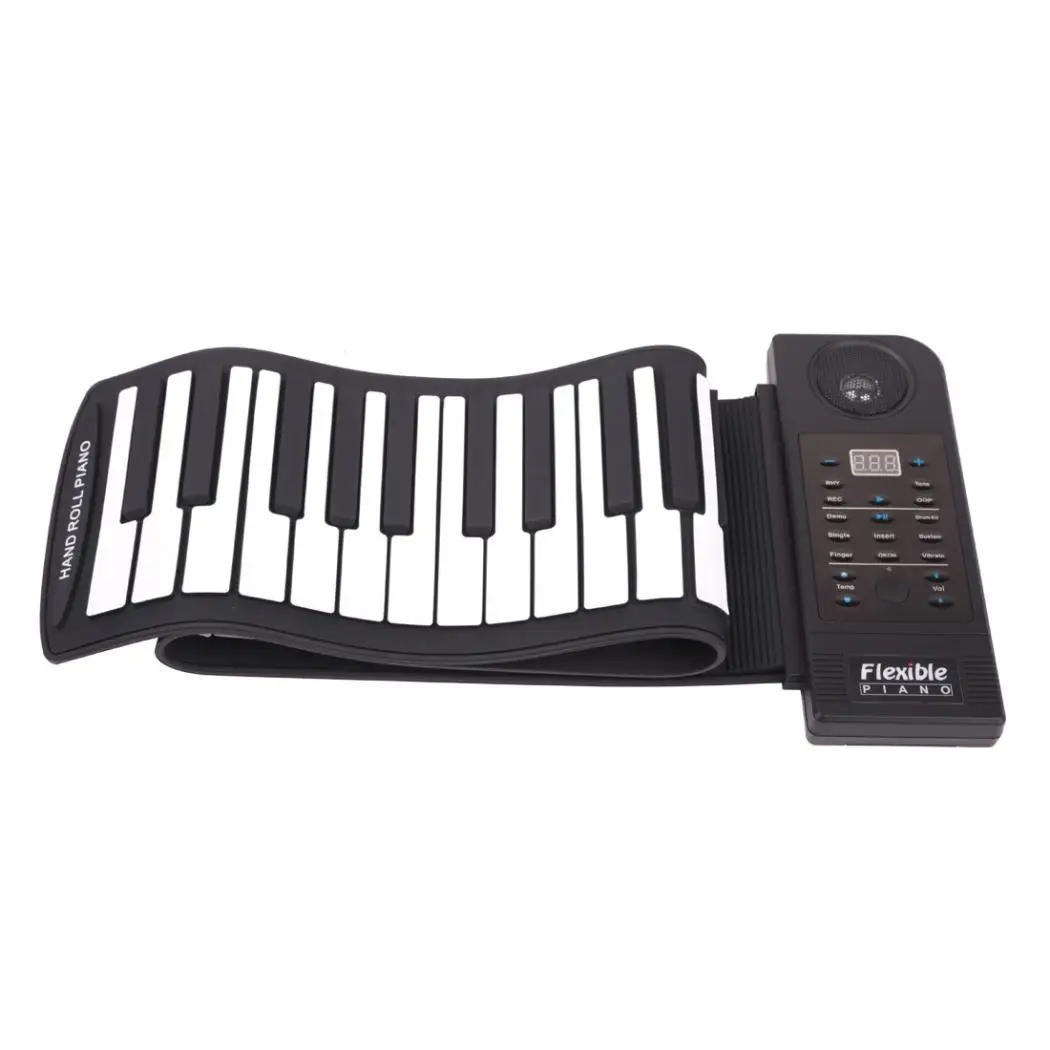 Venda Konix Display Digital Flexível 61 Teclas 128 Tons Ritmos Crianças Brinquedos Eletrônico Enrolar Piano Built-in Alto-falante Pu61s