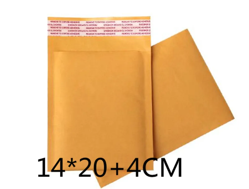 100pcs Cheap Sale Kraft Bubble Mailers Padded Envelopes Mailing Bags Color Yellow Size 140*200