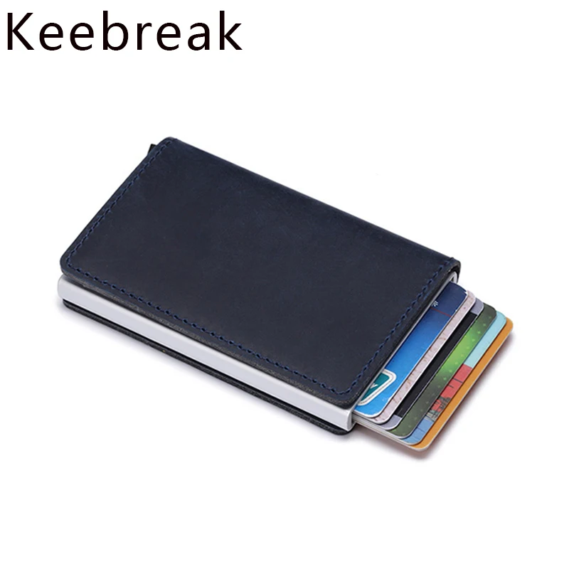 

Crazy Horse Genuine Leather Men Wallet Rfid Card Holder Slim Smart Wallet Small Magic Wallet Thin Male Purse Walet protection
