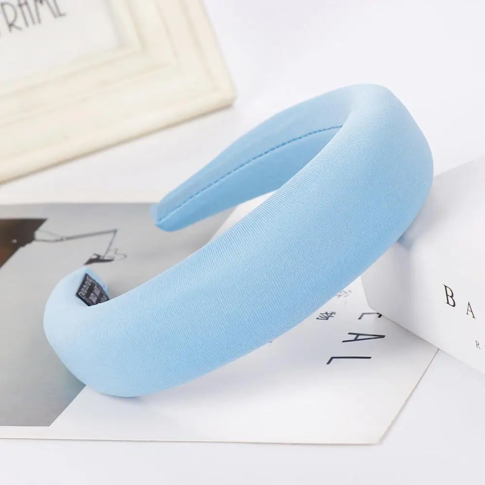 

Xugar Hair Accessories Elastic Fabric Hairbands For Women Solid Color Sponge Headband Plastic Hair Hoop Headdress