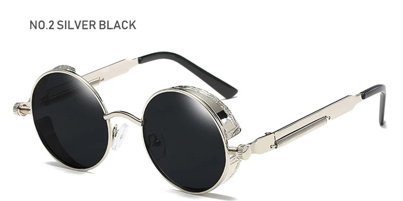 Винтажные Ретро Круглые стимпанк Солнцезащитные очки для мужчин и женщин, готические солнцезащитные очки, металлическая оправа, маленькие круглые очки для глаз, женские очки UV400