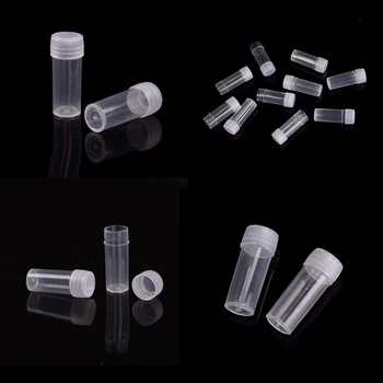 

HOT 10pcs/pack Plastic Test Tubes Vials Sample Container Powder Craft Screw Cap Bottles for Office School Chemistry Supplies 5ml