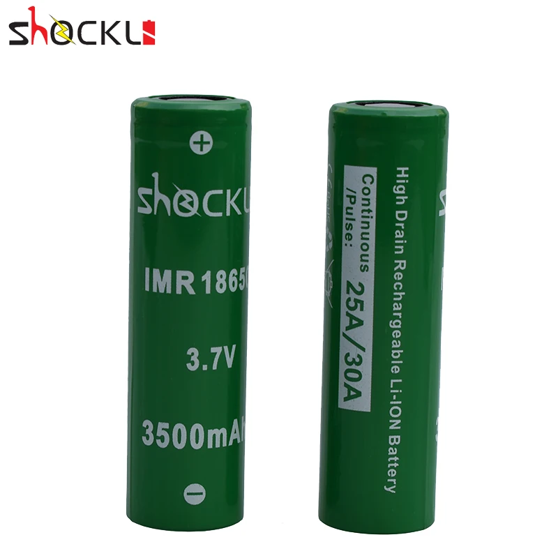 

Shockli 18650 lithium battery 3500mAh 3.7v 30A high drain imr 18650 rechargeable li-ion bateria for flashlights vaping vtc6