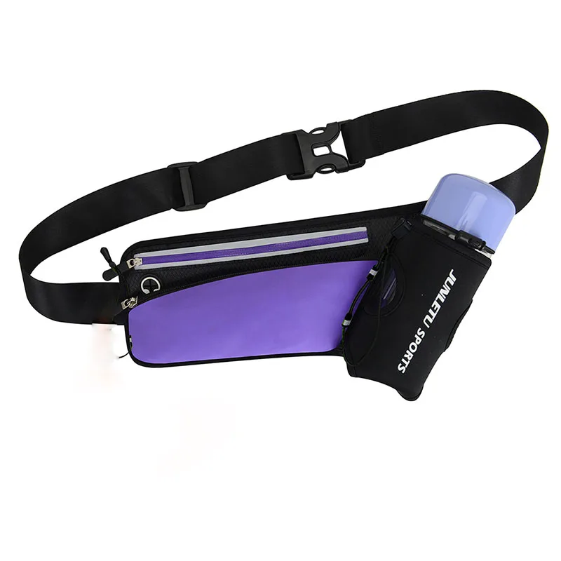 Новая беговая марафонская поясная сумка для спорта, альпинизма, пеших прогулок, гонок, тренажерного зала, фитнеса, легкий гидратационный пояс, бутылка для воды, набедренная поясная сумка - Цвет: Purple